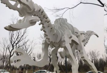 鏤空恐龍雕塑展品，金屬制作，恐龍骨架雕塑精品
