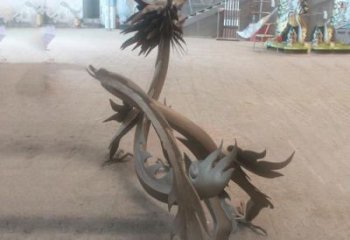 幾何恐龍雕塑供應(yīng)，城區(qū)小品，鐵藝恐龍雕塑制造商