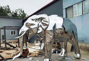 大型大象雕塑制作，動物小品，鏡面大象雕塑提供