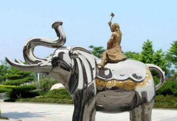 景觀大象雕塑工程選用，美陳雕塑，鏡面大象雕塑展示