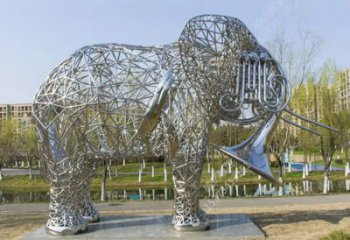 大象雕塑承接，動物鏤空雕塑，鏤空大象雕塑定制