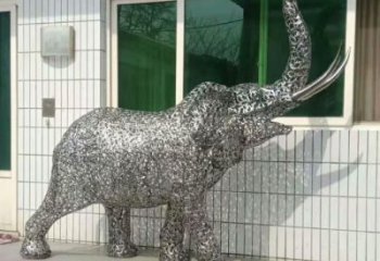 金屬大象雕塑選用，廣場(chǎng)雕塑，鏤空大象雕塑選用