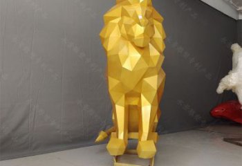 切面獅子雕塑承接，鍛造工藝，不銹鋼獅子雕塑訂做