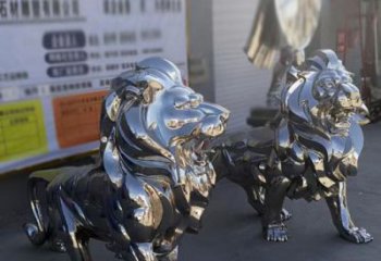 雕塑獅子景觀制造，街景小品，不銹鋼獅子雕塑優(yōu)價(jià)