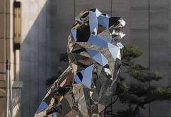 景觀獅子雕塑精選，陸地擺件，公園不銹鋼獅子雕塑精品