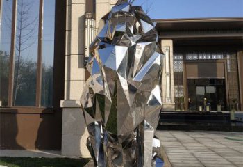 切面獅子雕塑造型供需，廣場雕塑，不銹鋼鏡面獅子雕塑選用