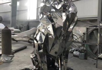 制造獅子雕塑，動物擺件，鏡面不銹鋼獅子雕塑精選