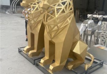 廣場獅子雕塑批發(fā)，動物系列，不銹鋼獅子雕塑制作