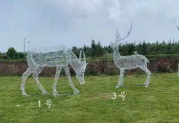 景觀鏤空梅花鹿雕塑承接，城市裝飾，大型燈光梅花鹿雕塑公司