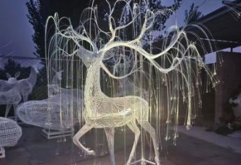 景觀梅花鹿雕塑工程，公園雕塑，燈光梅花鹿雕塑供求