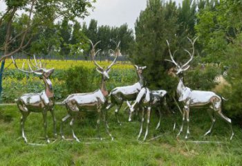 制造小鹿雕塑定價(jià)，地標(biāo)擺件，鏡面小鹿雕塑精選
