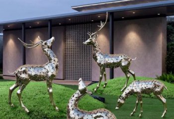 花片小鹿雕塑制造商，城市雕塑，公園鏤空小鹿雕塑觀賞型