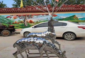 小鹿雕塑擺件制造，酒店擺件，景觀鏤空小鹿雕塑選定