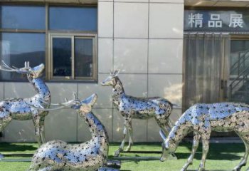 小鹿雕塑供需，標(biāo)識雕塑，景觀鏤空小鹿雕塑制造商