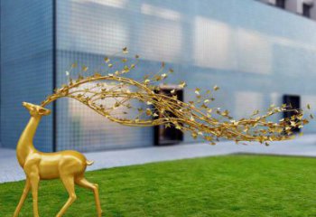 大型梅花鹿雕塑制作，花園小品，仿真梅花鹿雕塑提供