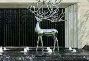 梅花鹿雕塑定制，動物風格，鏡面梅花鹿雕塑供給