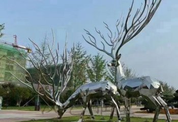 景觀小鹿雕塑選用，美陳雕塑，抽象切面小鹿雕塑標(biāo)準(zhǔn)
