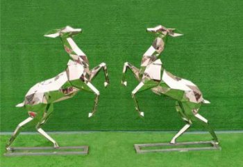 園林小鹿雕塑觀賞型，標識雕塑，切面小鹿雕塑展品