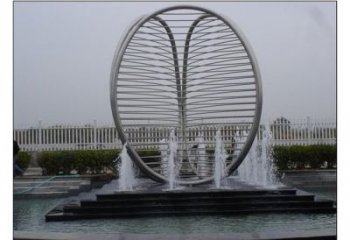 噴泉圓環(huán)雕塑，水景藝術(shù)結(jié)構(gòu)，旱地水景噴泉雕塑