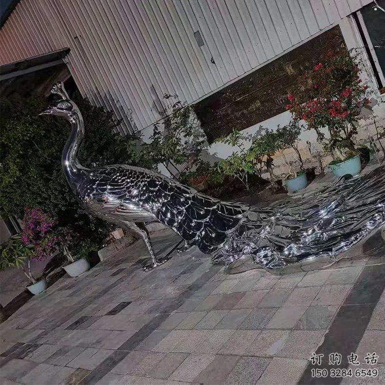 現(xiàn)代鳳凰雕塑展品，室外軟裝，不銹鋼鳳凰雕塑訂做廠家