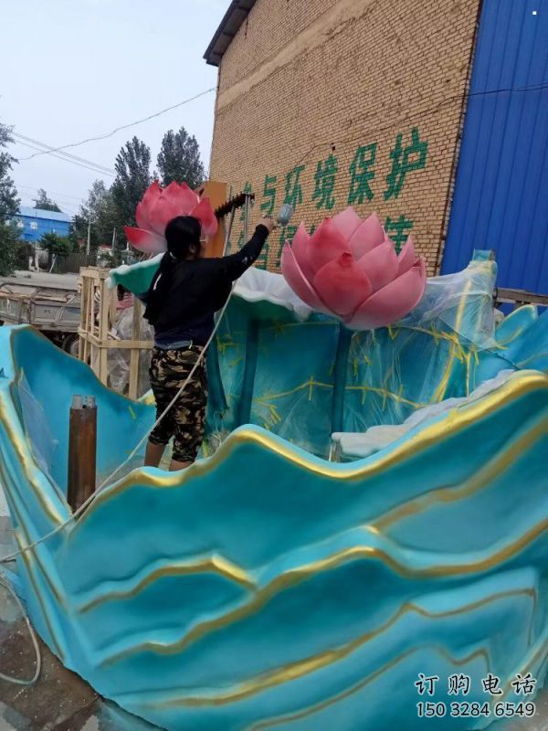 景觀荷花雕塑制造，歐式風(fēng)格，仿真荷花雕塑廠家定價
