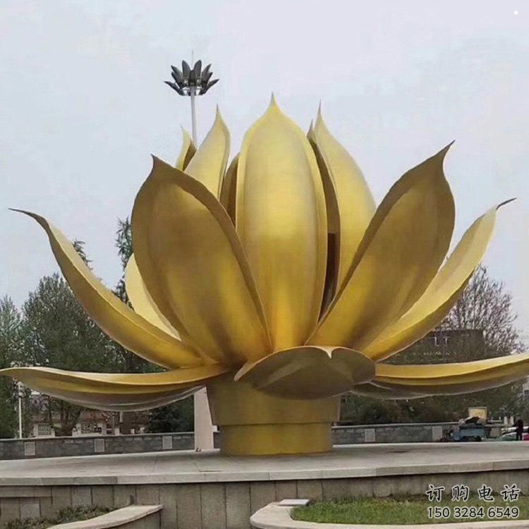 蓮花雕塑制作廠家，歐式風(fēng)格，地產(chǎn)銅蓮花雕塑優(yōu)選