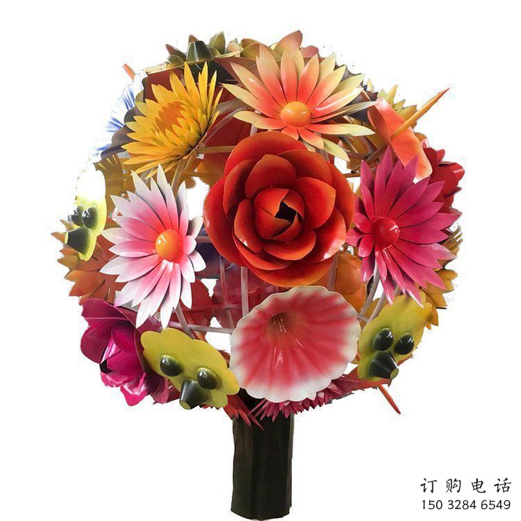 花球雕塑廠家，標識雕塑，不銹鋼花球雕塑展品