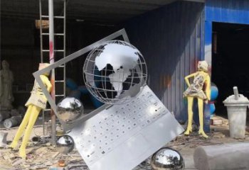地球儀雕塑觀賞型，街景小品，筆記本地球儀雕塑廠家常用
