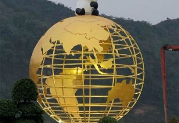 地球儀雕塑常用，鋼管組合，景觀烤漆地球儀雕塑生產(chǎn)