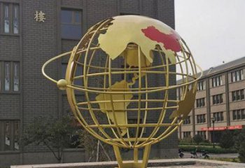 地球儀雕塑優(yōu)選，城市裝飾，烤漆地球儀雕塑定做