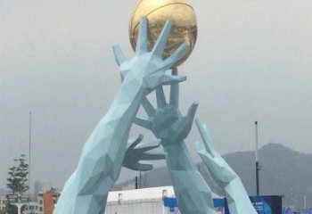 戶外地球儀擺放通用，陸地?cái)[件，景觀手托地球儀雕塑優(yōu)選