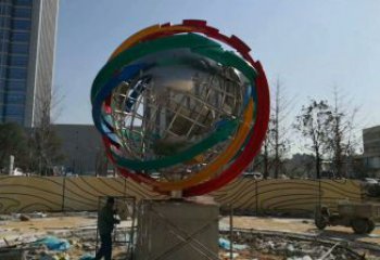 地球儀雕塑選用，多彩藝術(shù)，鏤空現(xiàn)代地球儀雕塑展品