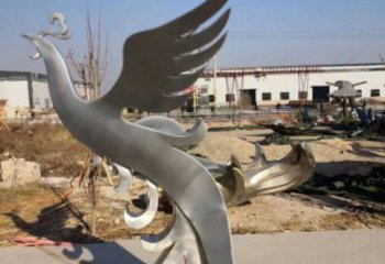 鳳凰雕塑精選，街頭藝術(shù)，公園不銹鋼鳳凰雕塑廠家