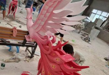 鳳凰雕塑觀賞型，廣場(chǎng)系列，玻璃鋼鳳凰雕塑廠家優(yōu)選