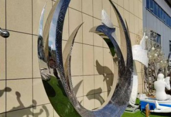 小鳳凰雕塑承接，景區(qū)案例，鳳凰圓環(huán)雕塑廠家
