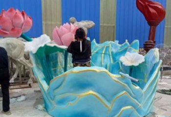廣場(chǎng)荷花雕塑批發(fā)，廣場(chǎng)系列，仿真荷花雕塑廠家