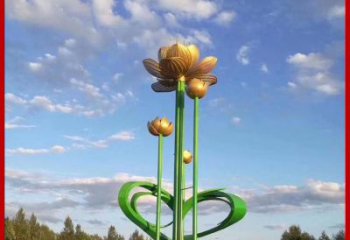 荷花雕塑供需，彩鋼制作，大型仿真荷花雕塑公司
