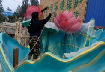景觀荷花雕塑制造，歐式風(fēng)格，仿真荷花雕塑廠家定價