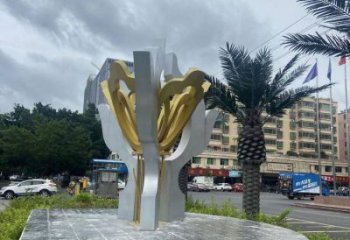 荷花雕塑廠家，街頭雕塑，不銹鋼荷花雕塑廠定價(jià)