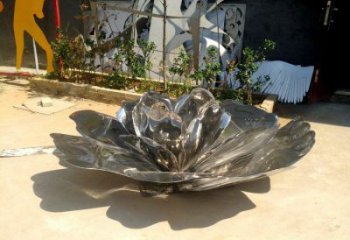 地產(chǎn)荷花雕塑定做，城區(qū)小品，景觀鏡面荷花雕塑定價(jià)