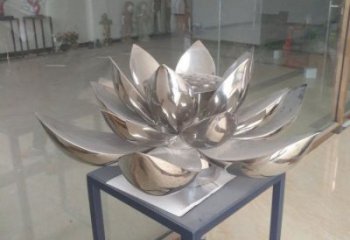 荷花雕塑觀賞型，公園小品，鏡面荷花雕塑廠家常用
