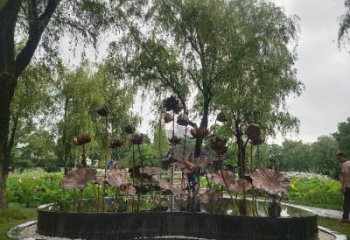 主題荷花雕塑供給，中式工藝，藝術(shù)銅荷花雕塑廠家精品