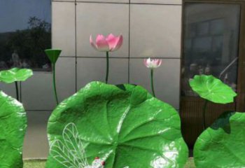 仿真荷葉雕塑廠家，植物美陳雕塑，景觀藝術(shù)建筑