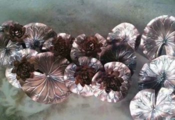 大型荷葉雕塑制作，花園小品，不銹鋼荷葉雕塑提供