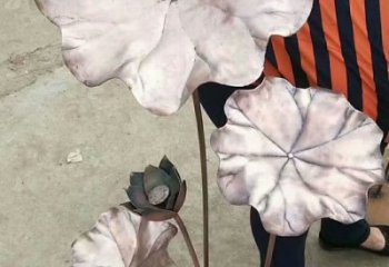 主題荷葉雕塑制作，美陳概念，銅荷葉雕塑生產(chǎn)廠家