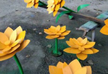 黃蓮花雕塑精選，戶外雕塑，廣場烤漆黃蓮花雕塑優(yōu)價
