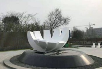 幾何蓮花雕塑優(yōu)選，陸地?cái)[件，廣場幾何蓮花雕塑供給