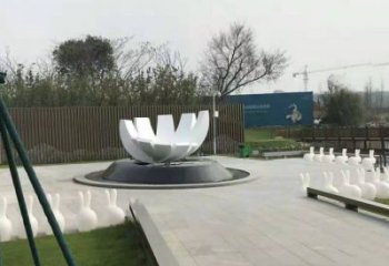 蓮花雕塑生產(chǎn)廠家，城市裝飾，幾何蓮花雕塑選定