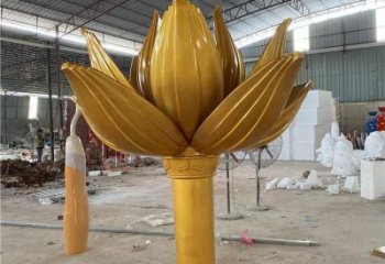 金蓮花雕塑訂做廠家，室外軟裝，不銹鋼金蓮花雕塑供應(yīng)
