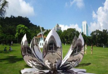 蓮花雕塑供給，街道標(biāo)識，不銹鋼鏡面蓮花雕塑廠家